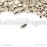 25 Capocorda in ottone silver plated 4x1.8mm per fili da 1-1.2mm